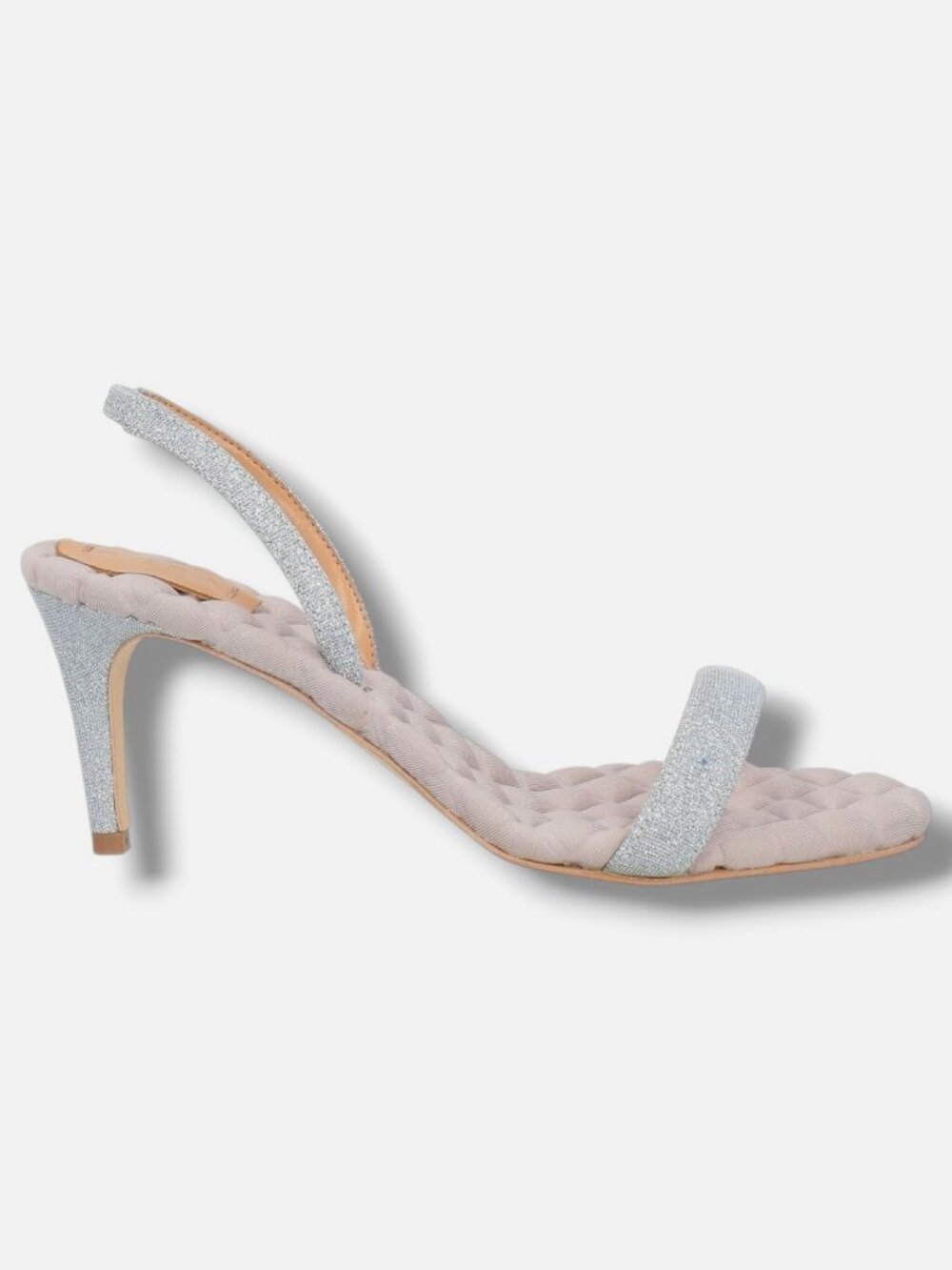 Aera Women's Silver Claudia Vegan Slingback Heel Sandal Shoes Size EU:38 US:8